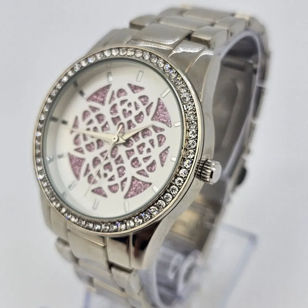 Women's Hearts Watch 38MM Purple Dial Gray Bracelet Band 6